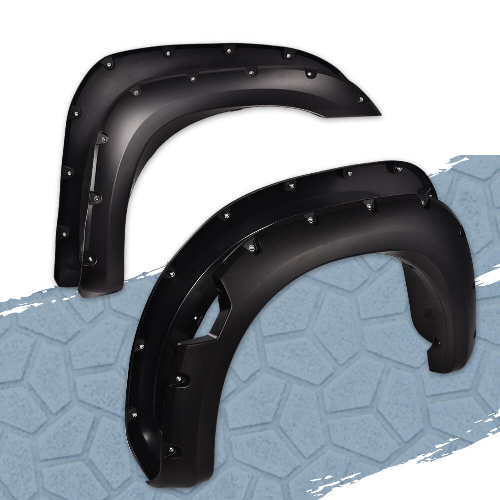4Pcs Fender Flares Front&Rear Fits For 2004-2015 Nissan Titan Pocket Style Black