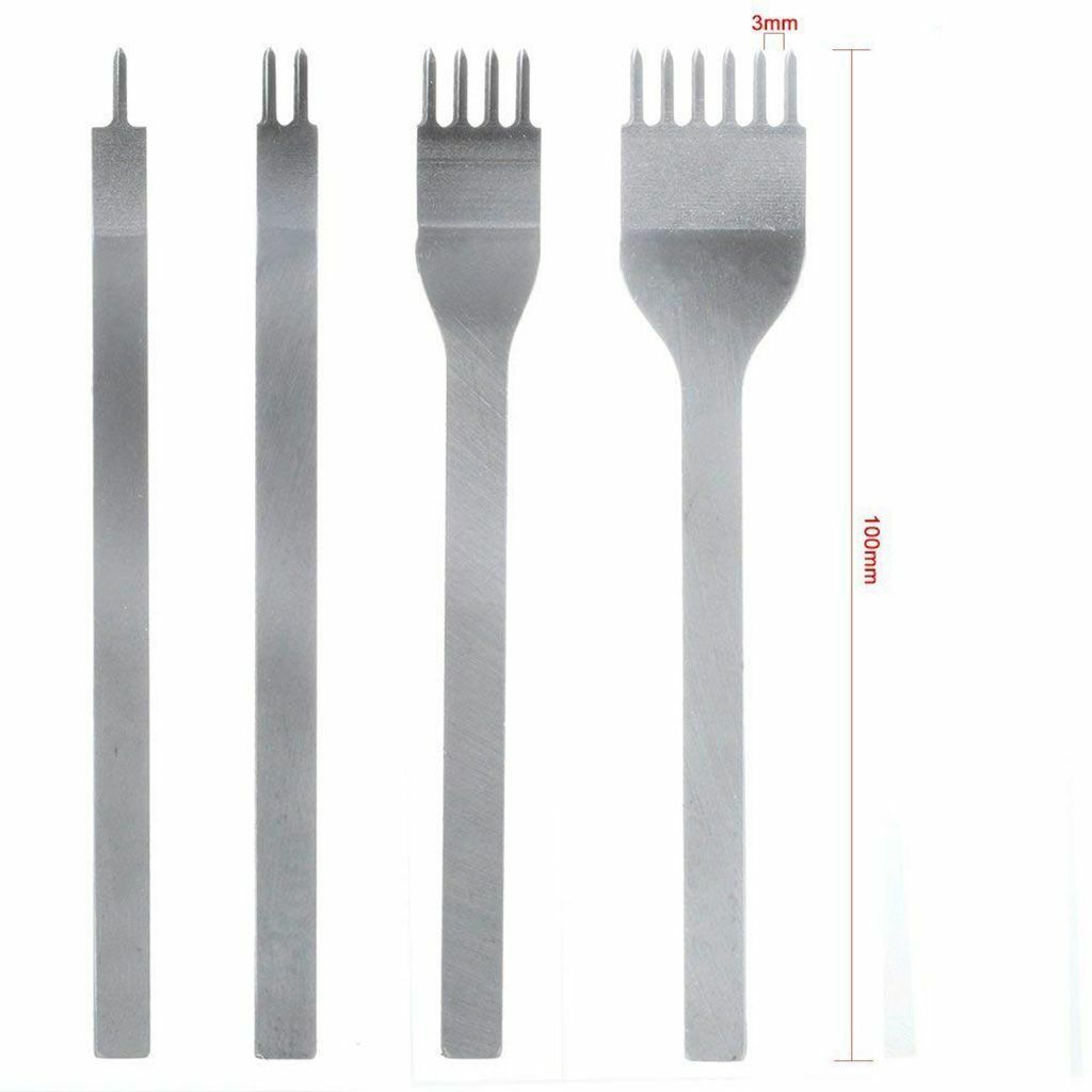 Leather Craft Pricking Iron Diamond Stitching Chisel Hole Punch Tool 3/4/5/6mm