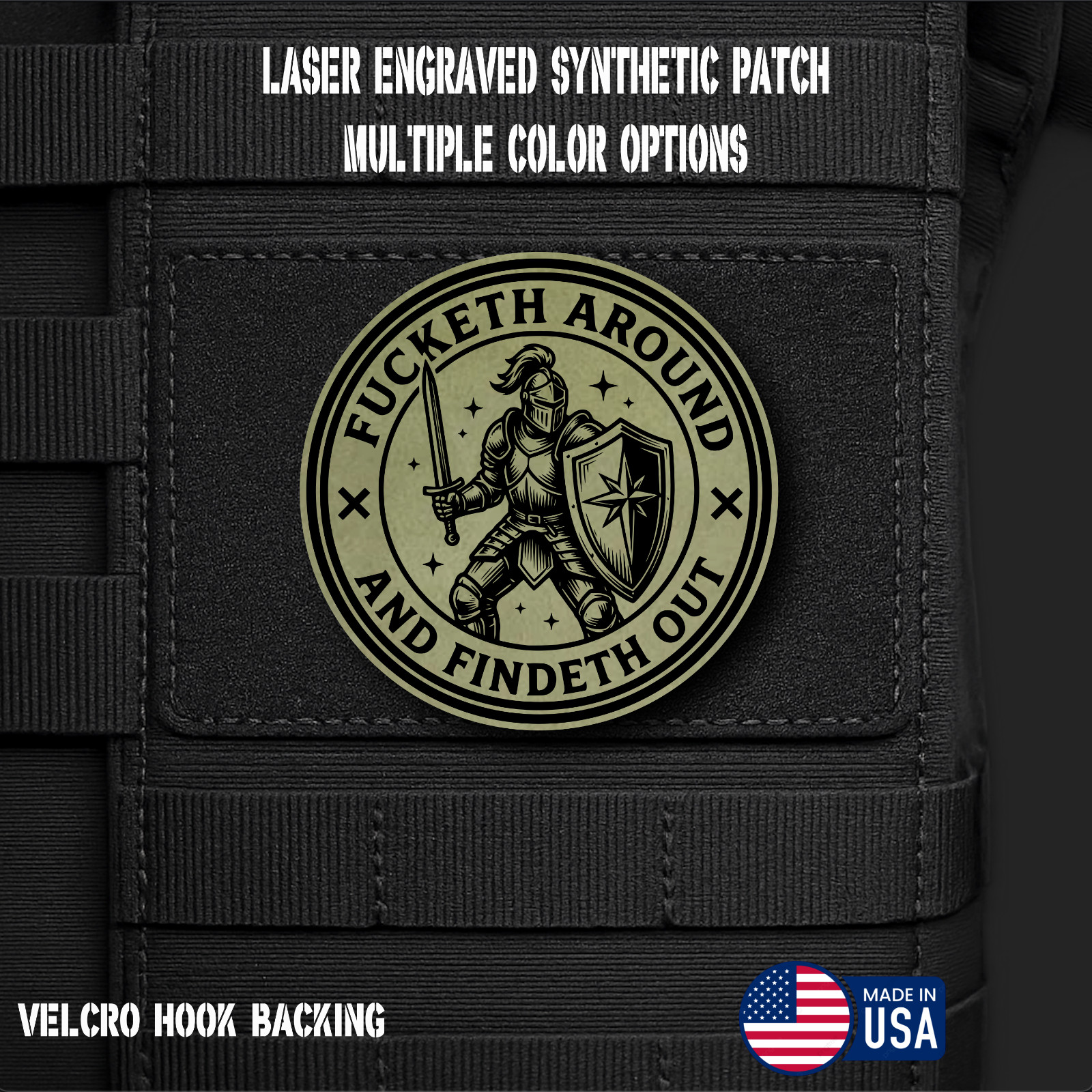 Fucketh Around and Findeth Out Tactical Morale Patch, 2x3" | VELCRO® Brand