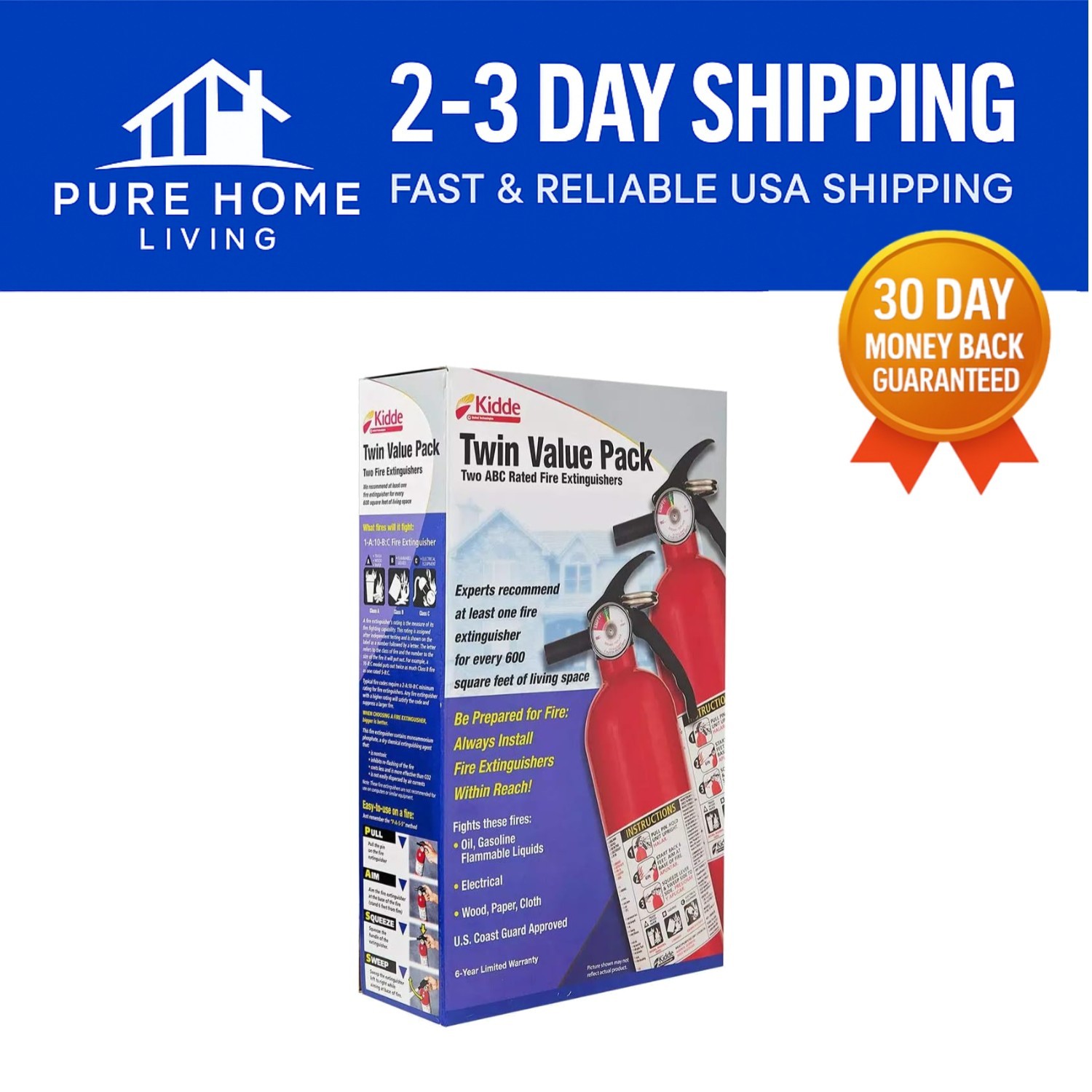 Kidde Multipurpose Fire Extinguishers 2-Pack - Essential Home Safety Solution