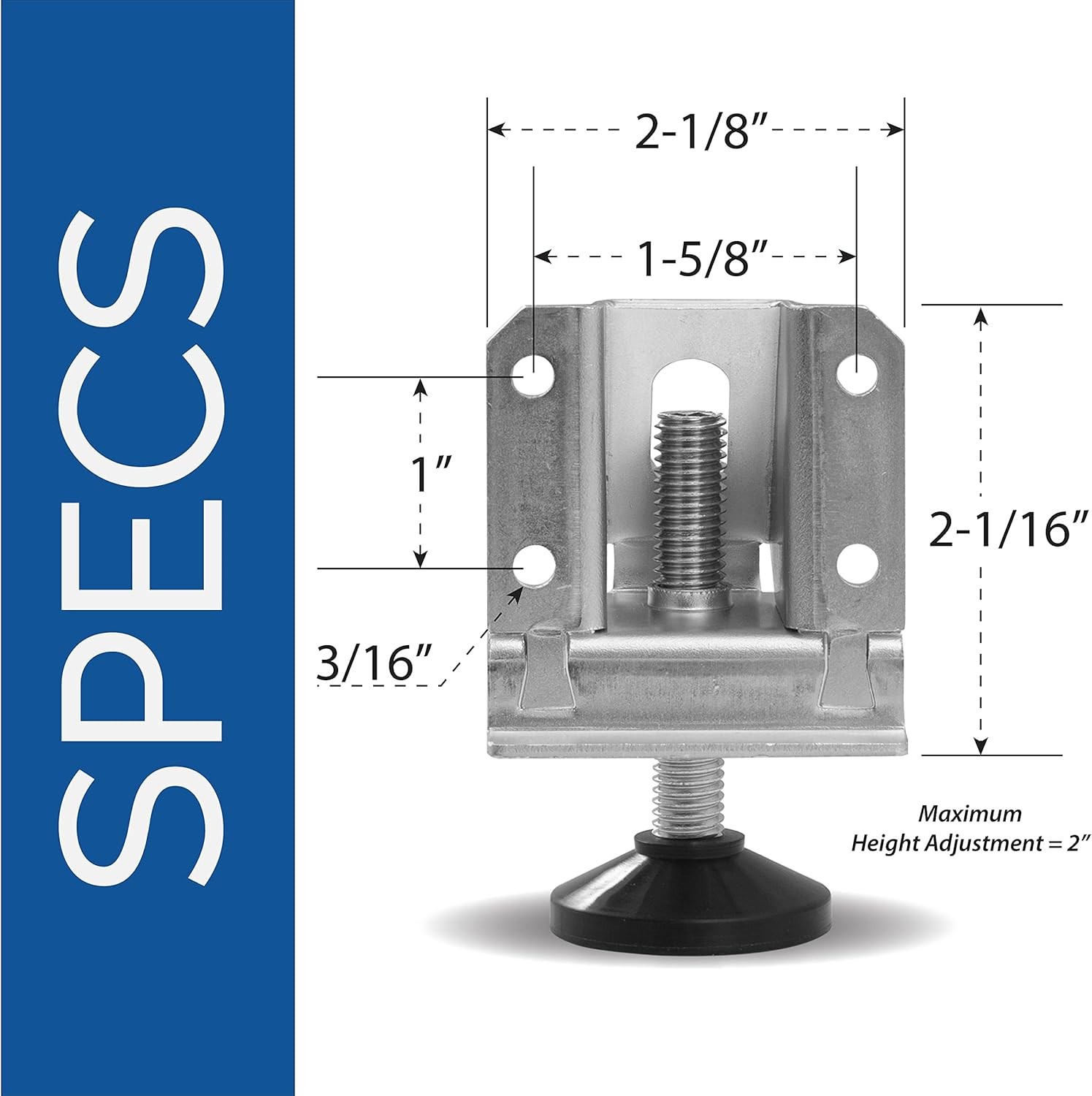 4 Pack Heavy Duty Leveling Feet Ideal for Desks, Tables, Shelving Units, Cabi
