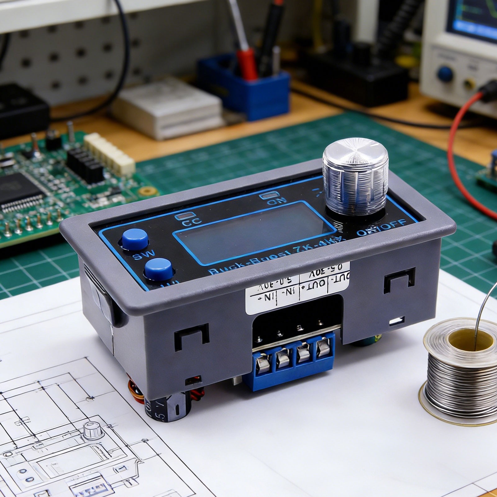 DC Adjustable Step-Up Down Buck Boost Power Supply Voltage Regulator LCD Module