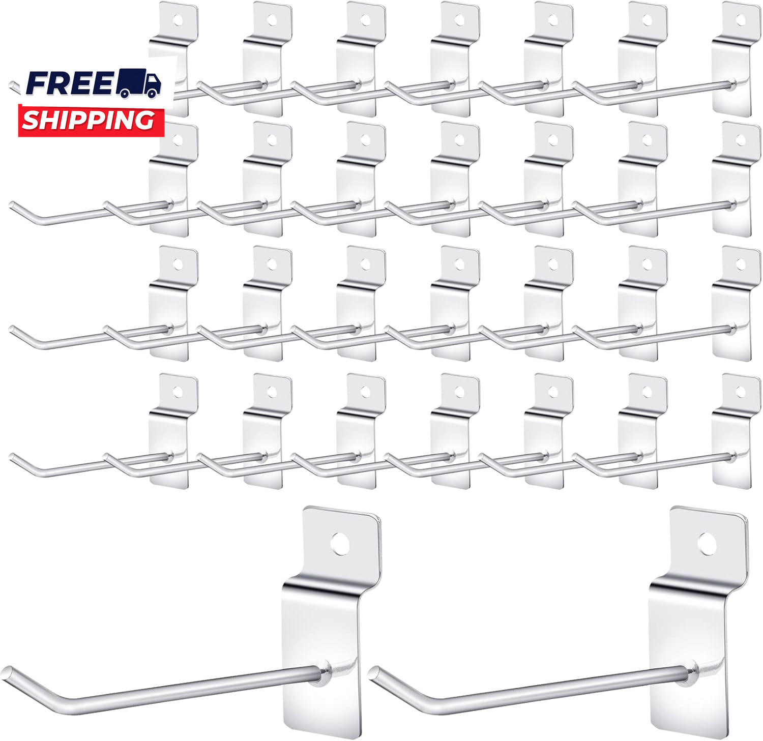 100 Pcs 4 Inch Slatwall Hooks   Silver Heavy Duty Display Hooks for Slatwall