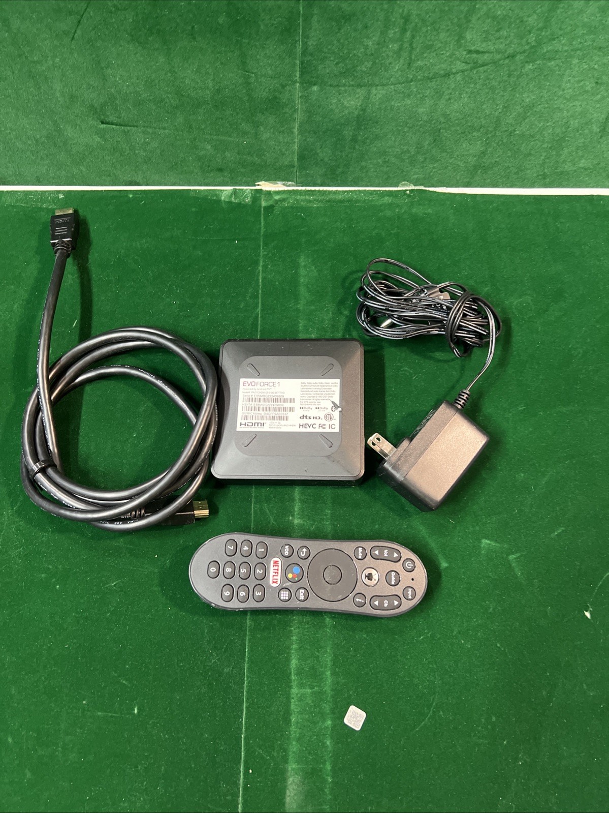 EVO FORCE 1 Android TV Box Streaming Media Player With Remote & HDMI Used
