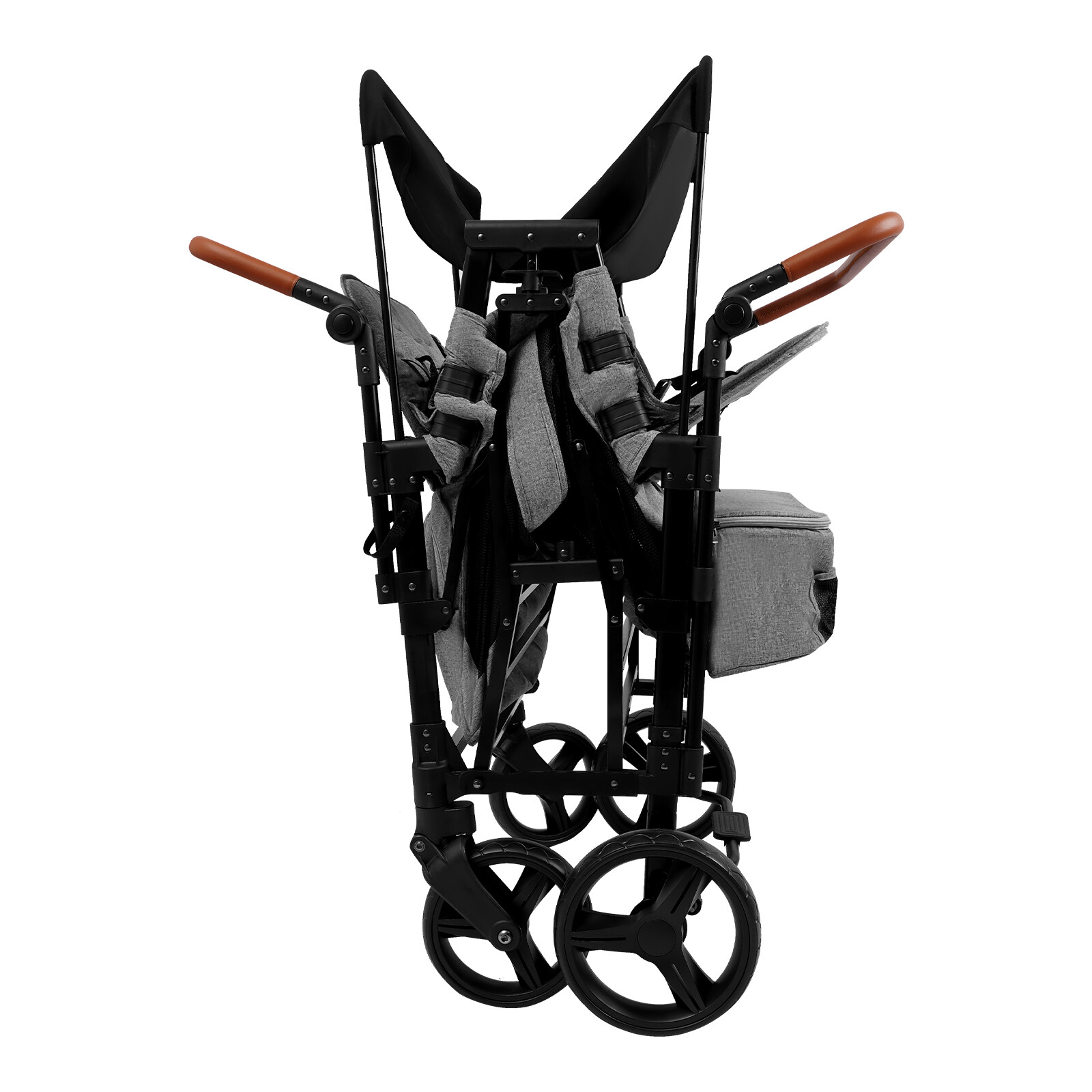 High Seat Stroller Wagon Freestand Wagon Cart Featuring Push Bar Wagon Stroller