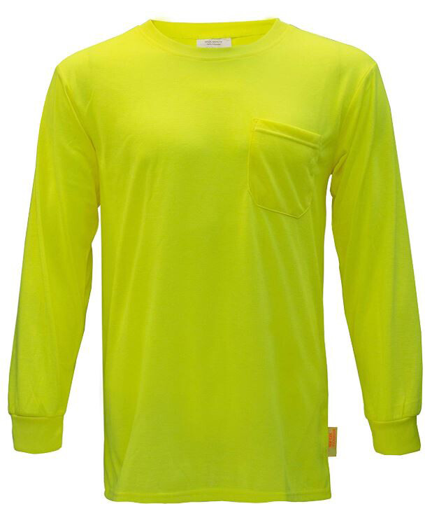 OSHA Long Sleeve Mens Hi-Vis Safety T Shirt, Color Enhanced T Shirts -L2110/11