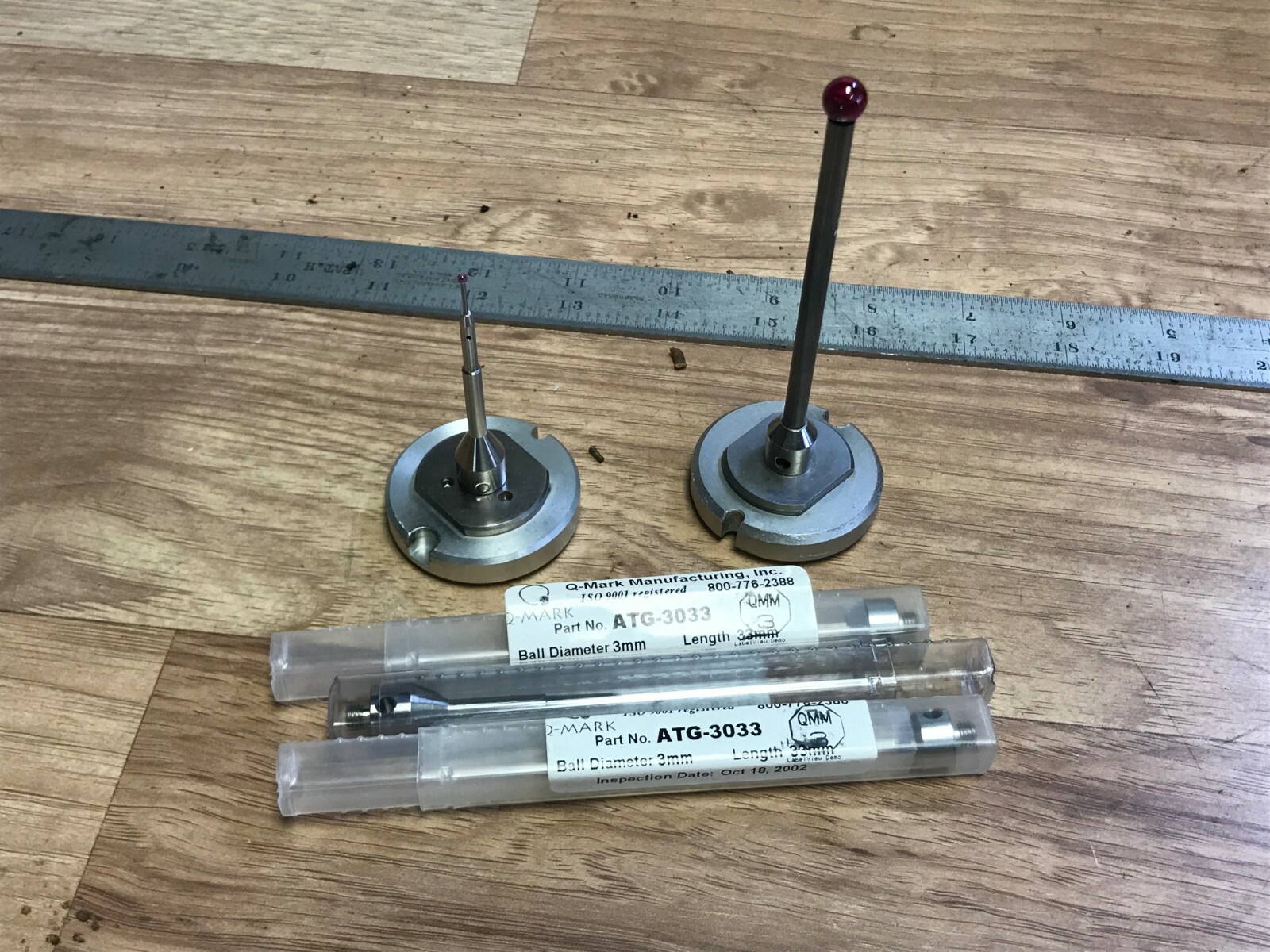 NICE PAIR OF ZEISS ADAPTER PLATE FOR ST PROBE HEAD + Q MARK PROBES