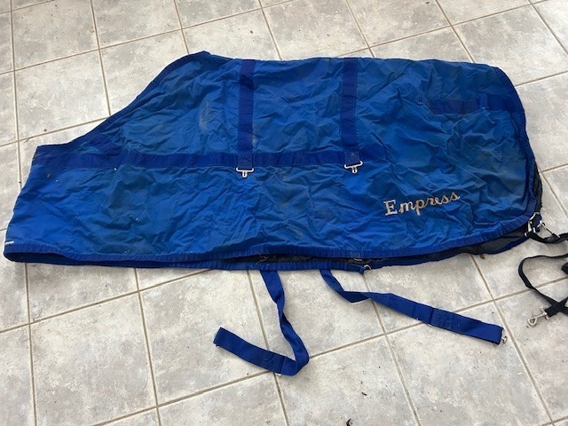 RaDon Thinsulate Turnout BLANKET sz Small Horse 70"  Blue w/Blue Trim VGC