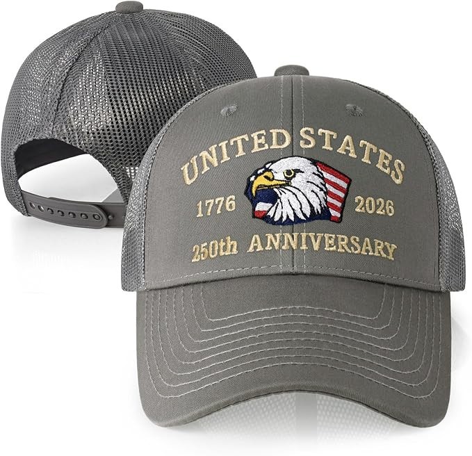 United States 250th Anniversary Hat 1776-2026 Adjustable E1-charcoal