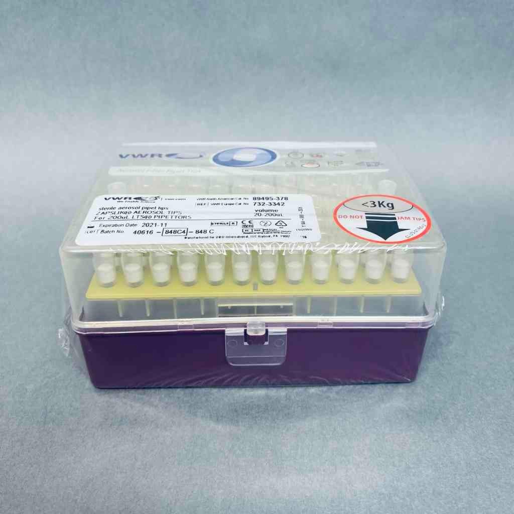 VWR Zapslik Aerosol Pipet Tips Sterile 200 ul 7 Racks of 96 Tips Each