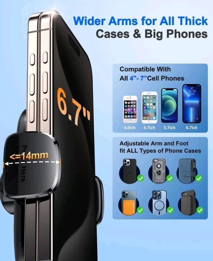 Universal Accessories Air Vent Dashboard Windshield Phone Mount Cradles