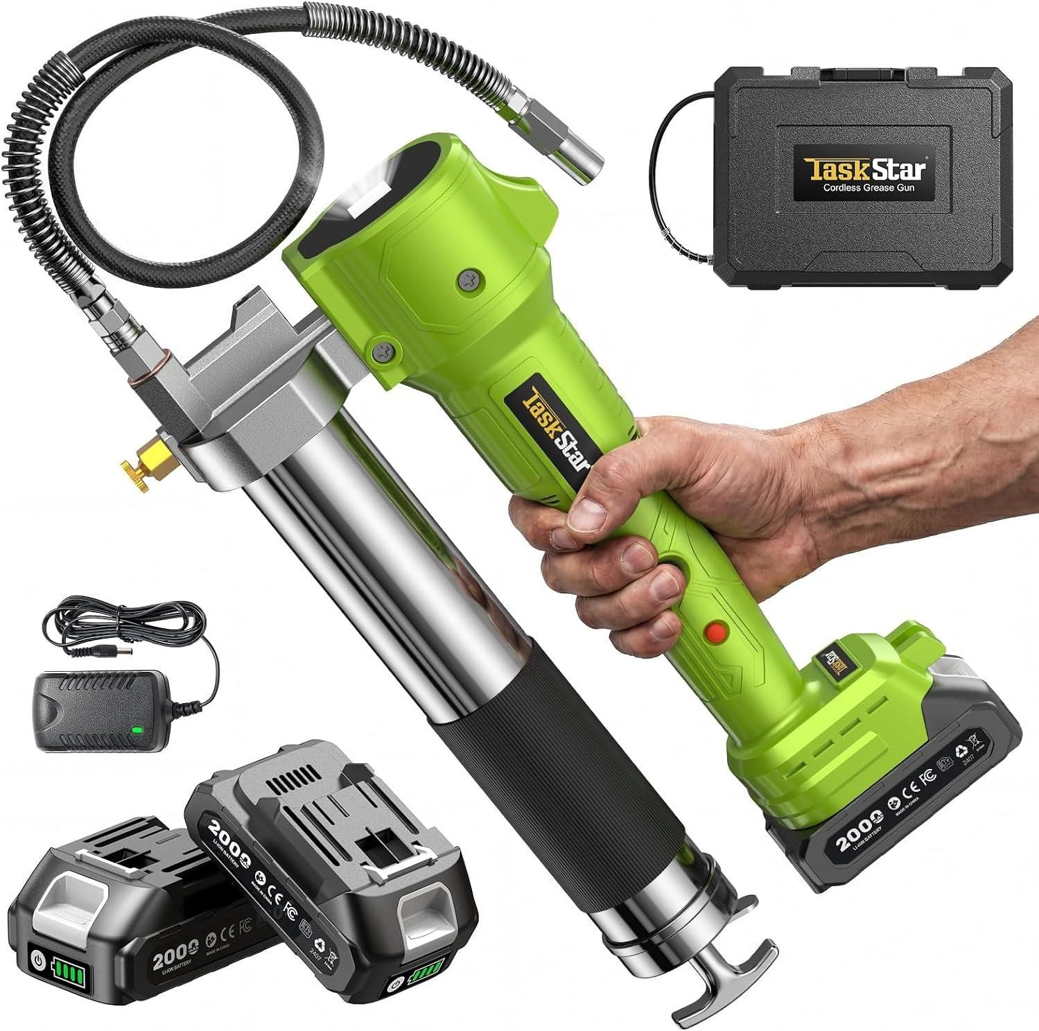 Grease with Lock-On Trigger for Effortless Greasing, Cordless Electric