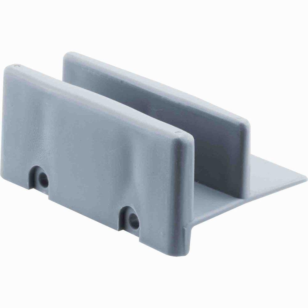 Prime-Line M 6192 Sliding Shower Door Bottom Guide, 1/2 In. 2 Pack, Gray