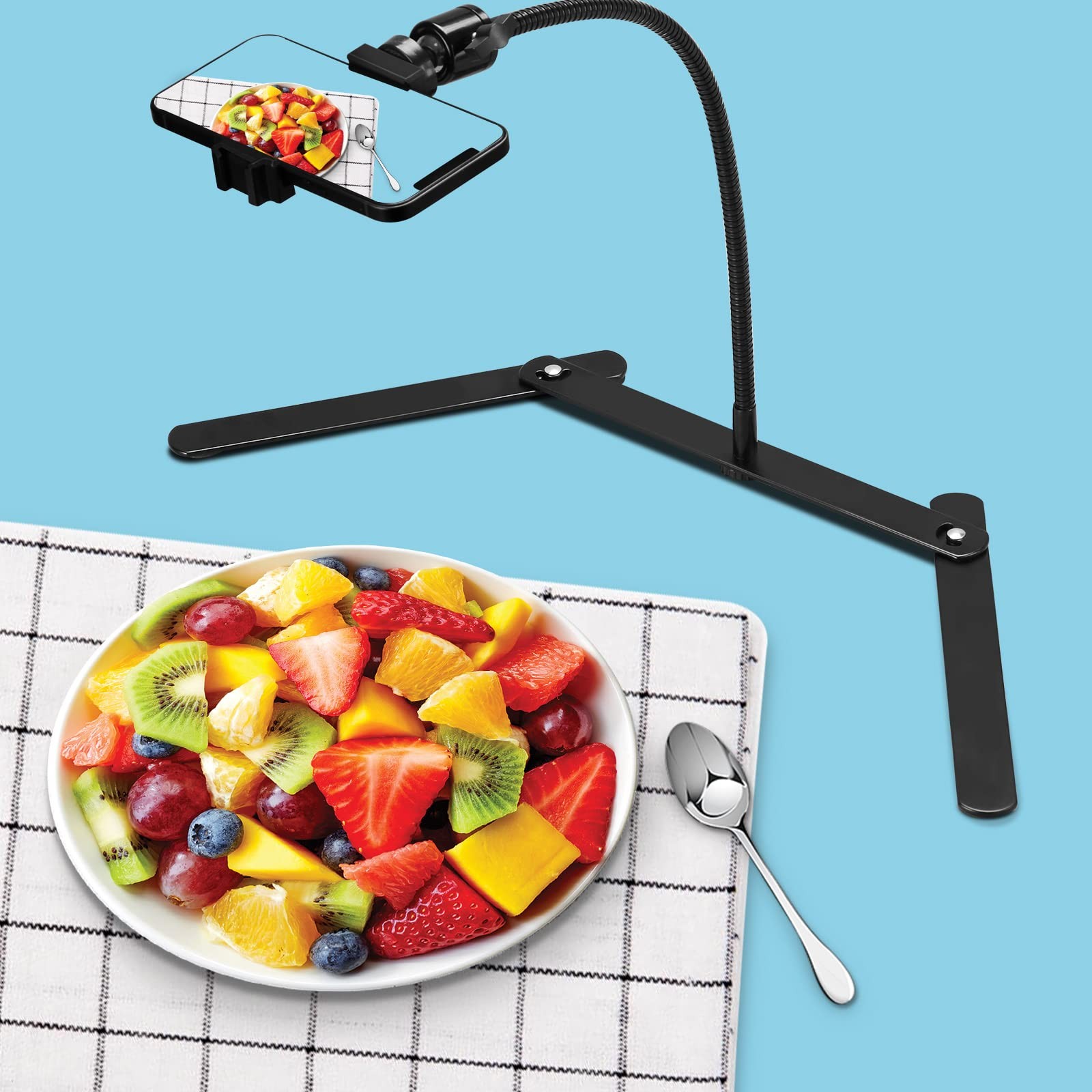 Phone Stand for Recording, Phone Tripod Adjustable and Solid, Overhead Phone ...