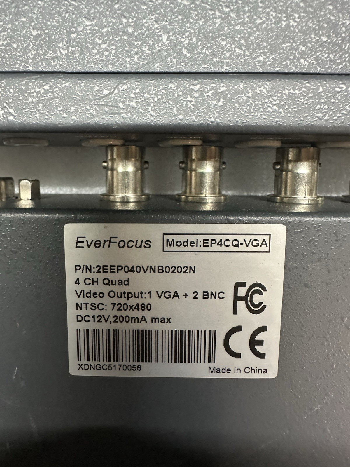 EverFocus EP4CQ‑VGA 4‑Channel Quad Processor – Power Tested Only