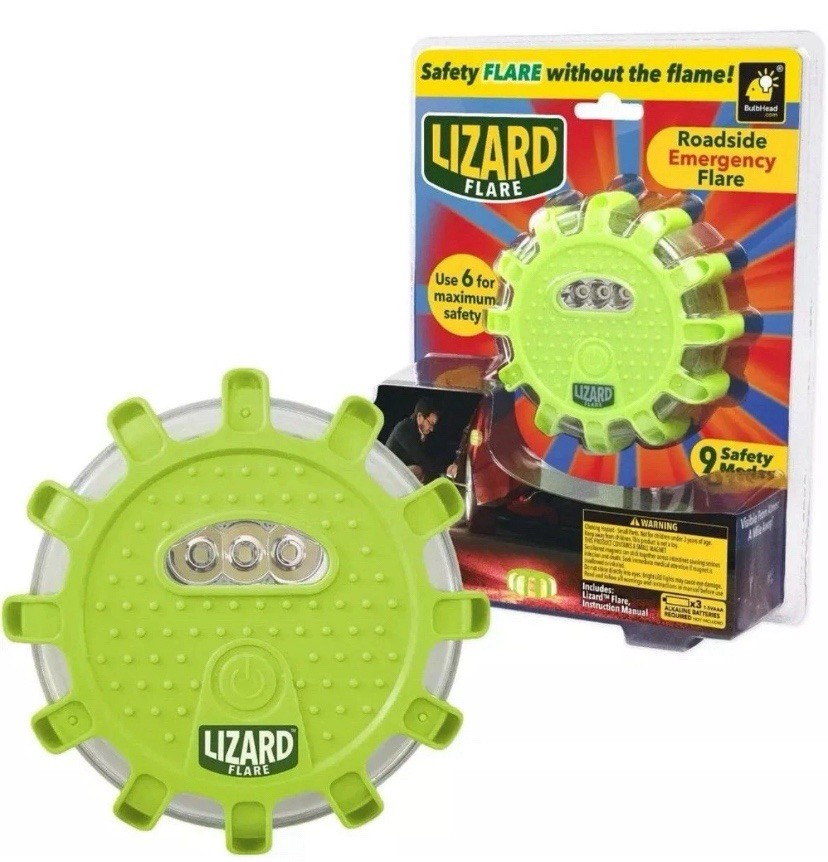 Lizard Flare Flameless LED Road Flares As Seen On TV Magnetic Safety Flares f...