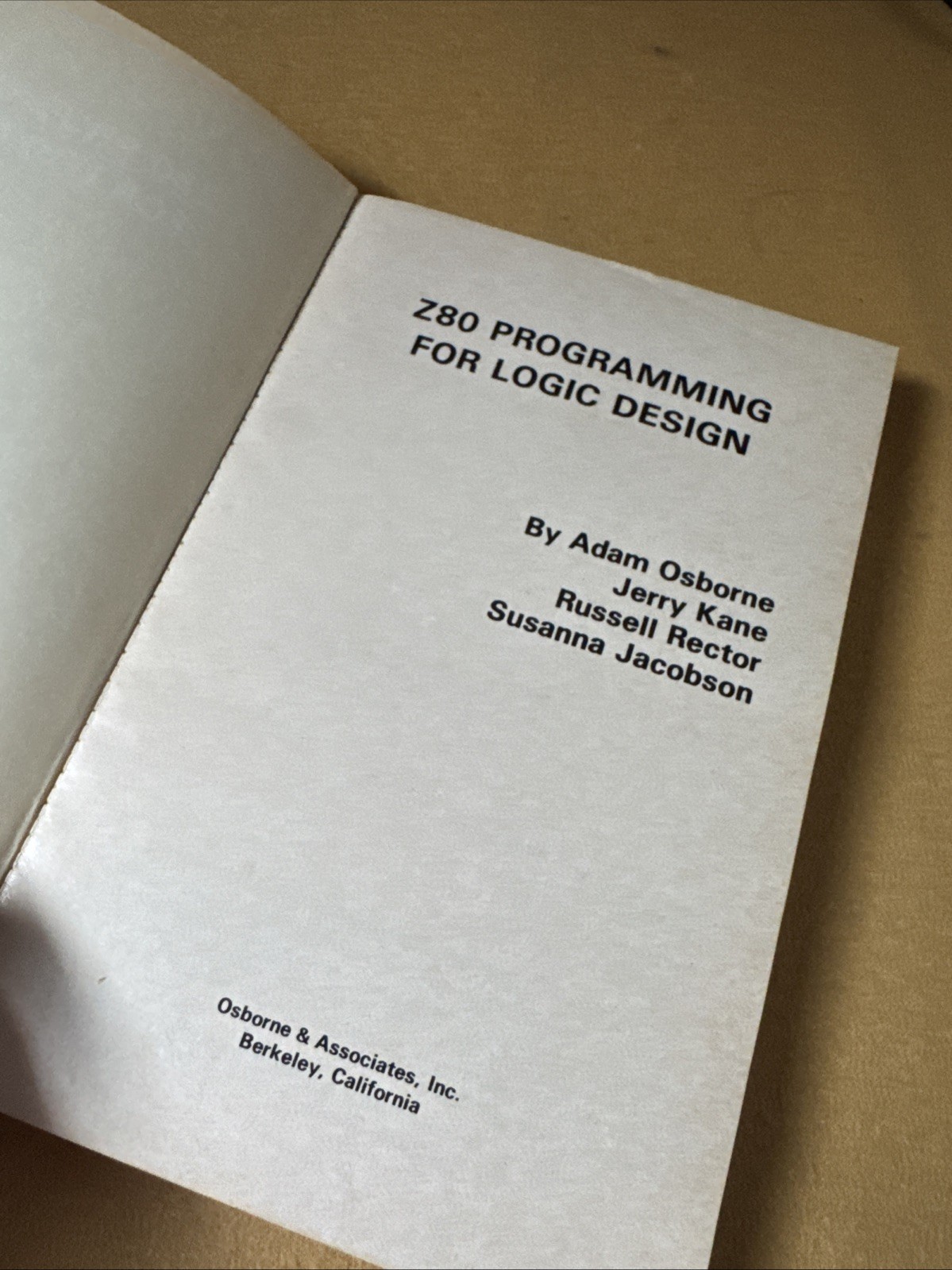 Z80 PROGRAMMING FOR LOGIC DESIGN (IHB22)