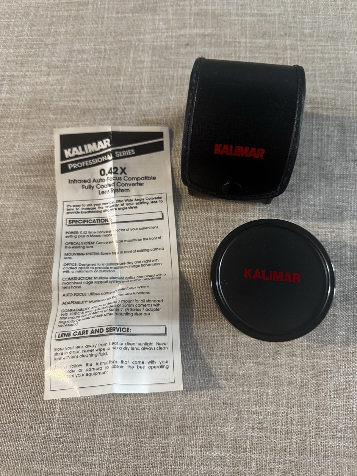 Kalimar Panoramic Lens Super Wide Video SLR .42x 46mm Series 7 Night Photography