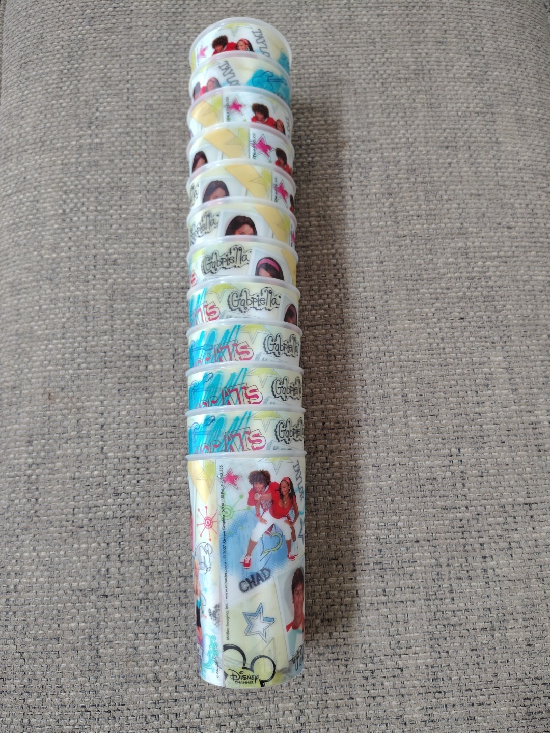 Lot Of 12  - 3-D Lenticular Tumbler Disney HIGH SCHOOL MUSICAL Cup Hologram 2007