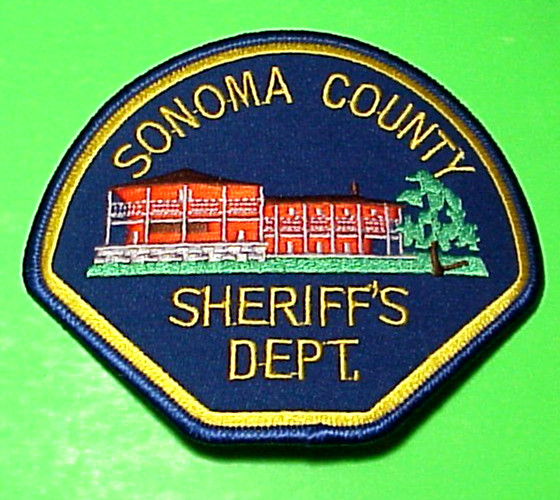 SONOMA COUNTY  CALIFORNIA  CA  4 x 4 1/2" SHERIFF  PATCH  FREE SHIPPING!!!