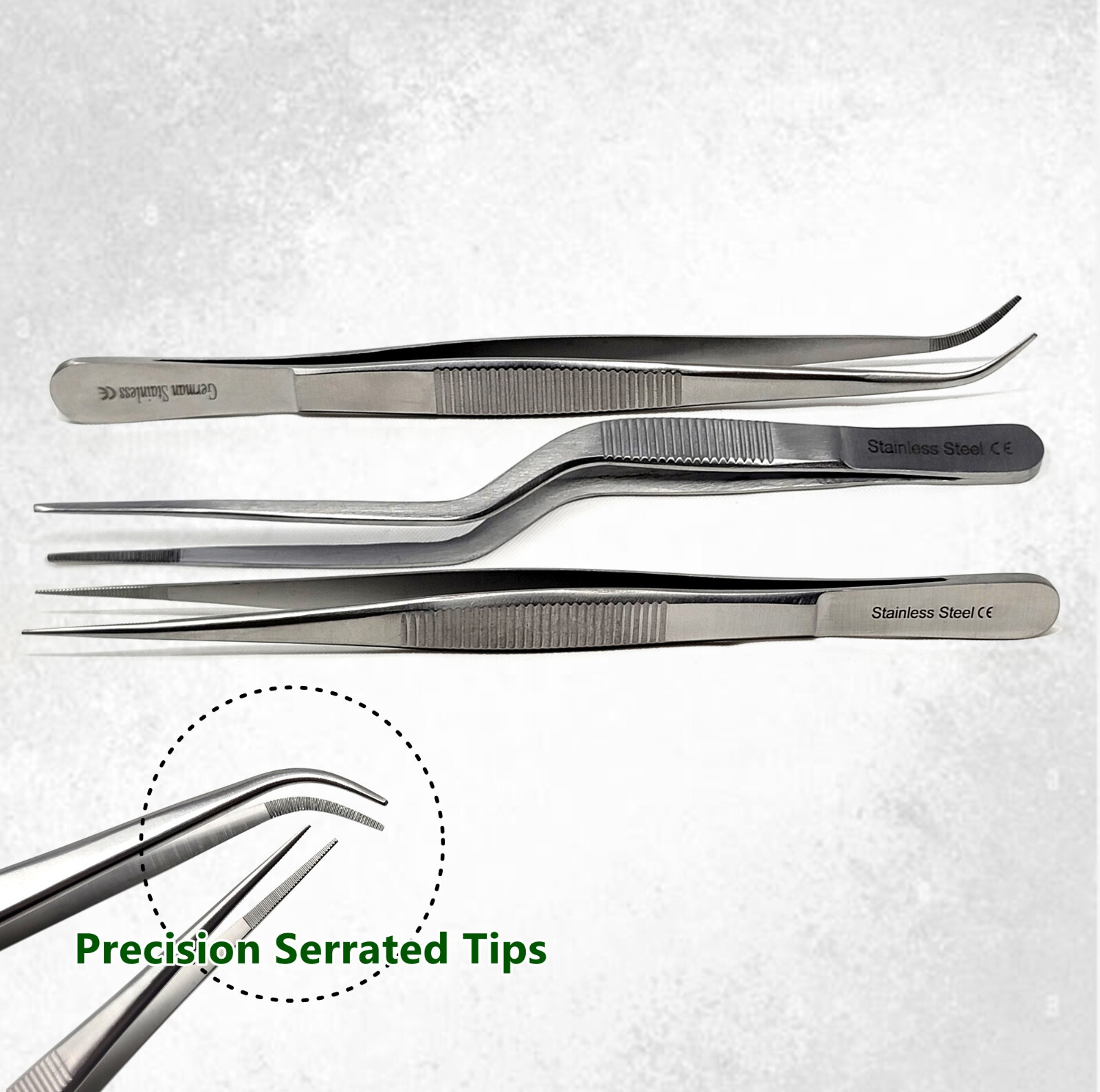 3x Micro Dressing Tweezer Surgical Tissue Forceps For Dental & Medical Use-5.5"