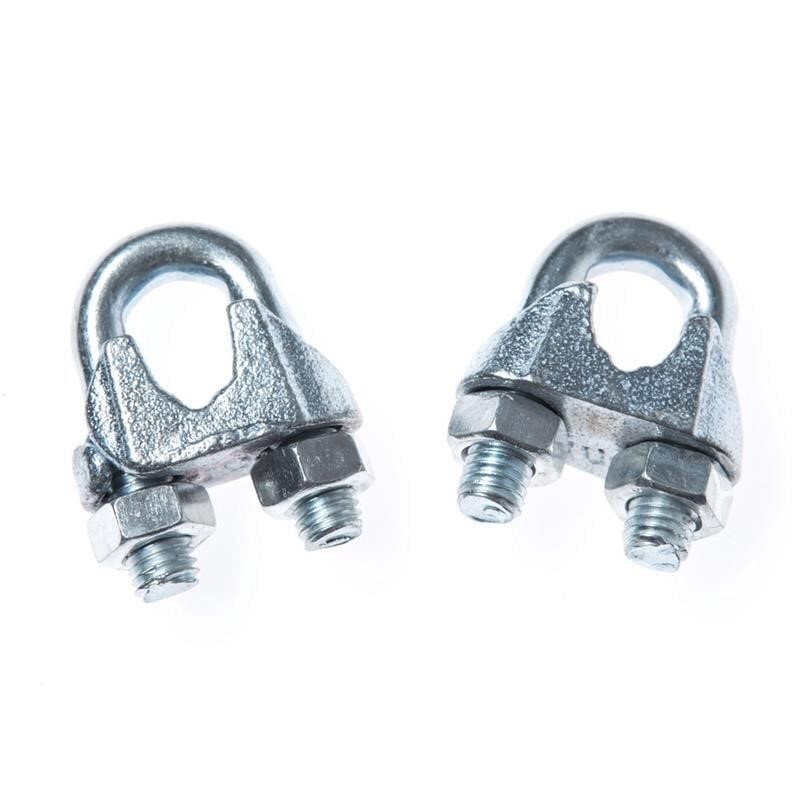 Rope Clamp Haushalt Zn, 2Dd, Galvanized, Metal, Ø 1 Cm, 2 Pcs.