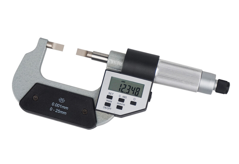 0.001mm Digital Micrometer, Blade Knife Edge Thin Piece Micrometer, 0-25mm Range
