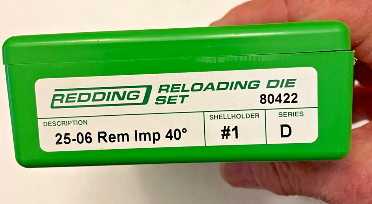 Redding .25-06 Rem. Imp 40 degree - 2 DIe Reloading Set  - Preowned - 80422