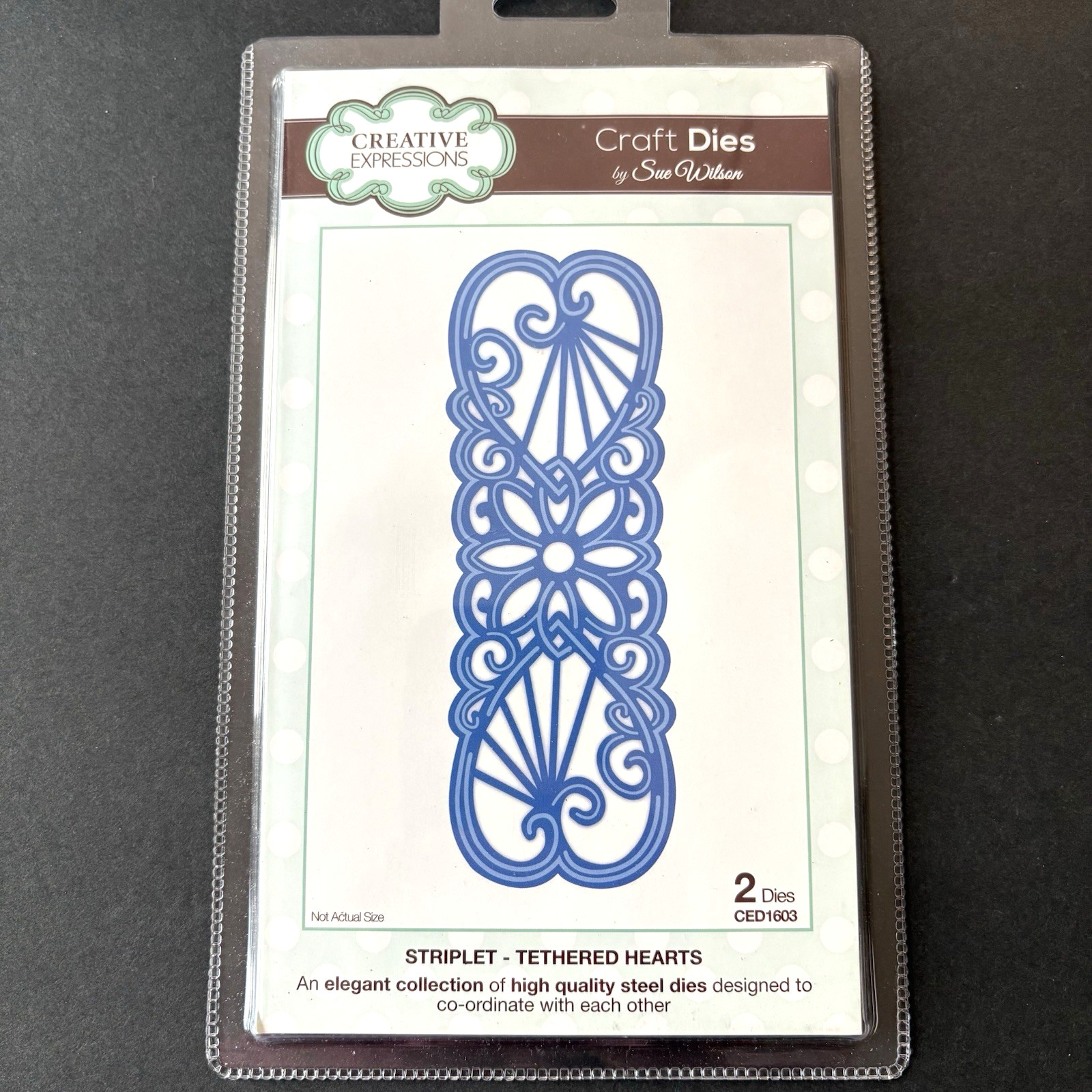 Creative Expressions Striplet 6.5in Tethered Hearts 2 Metal Cutting Dies Thin