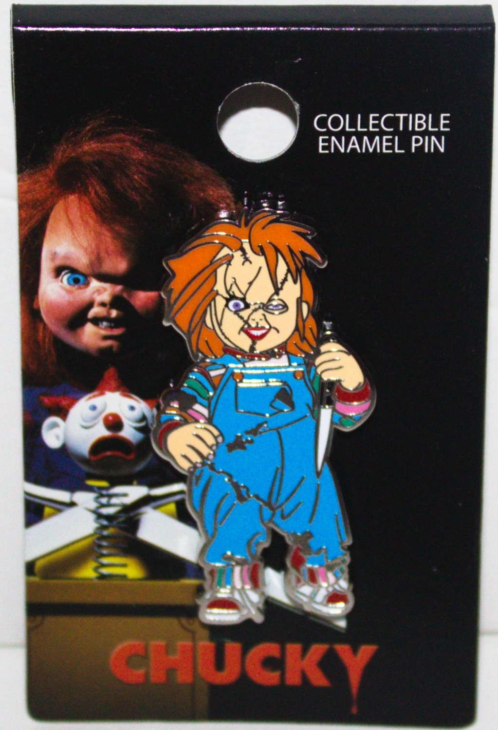 Child's Play Movies Chucky Standing Holding A Knife Metal Enamel Pin NEW UNUSED