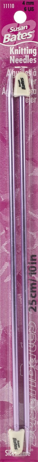 Susan Bates Silvalume Single Point Knitting Needles 10"-Size 6/4mm