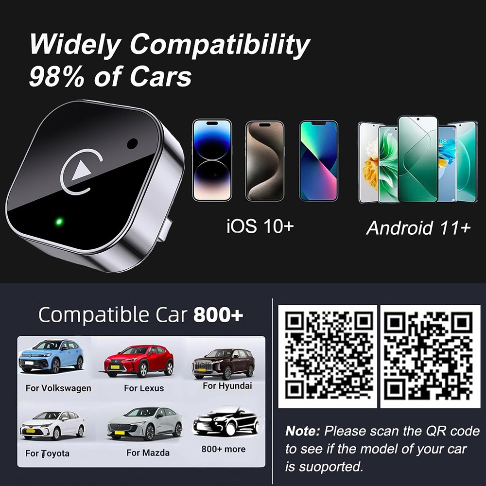 2025 USB Wireless CarPlay Adapter For iPhone Apple Wireless Dongle Plug ＆ Play