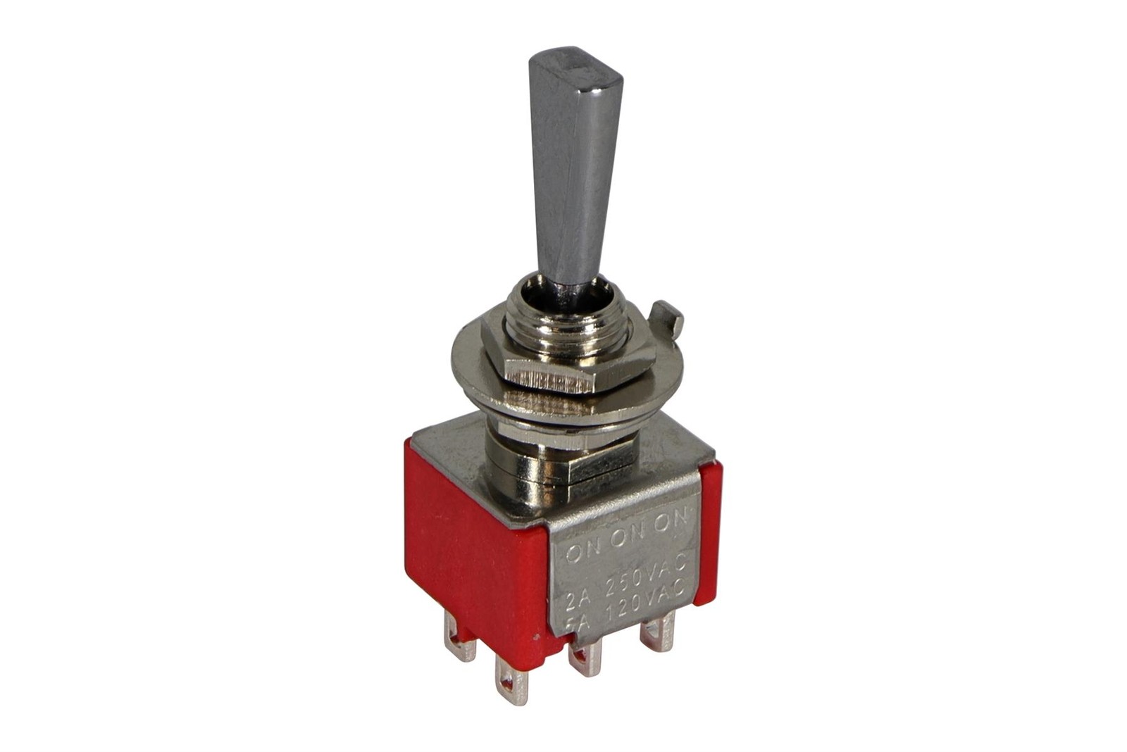Mini Flat Paddle Toggle Switch 3-way On-On-On Chrome