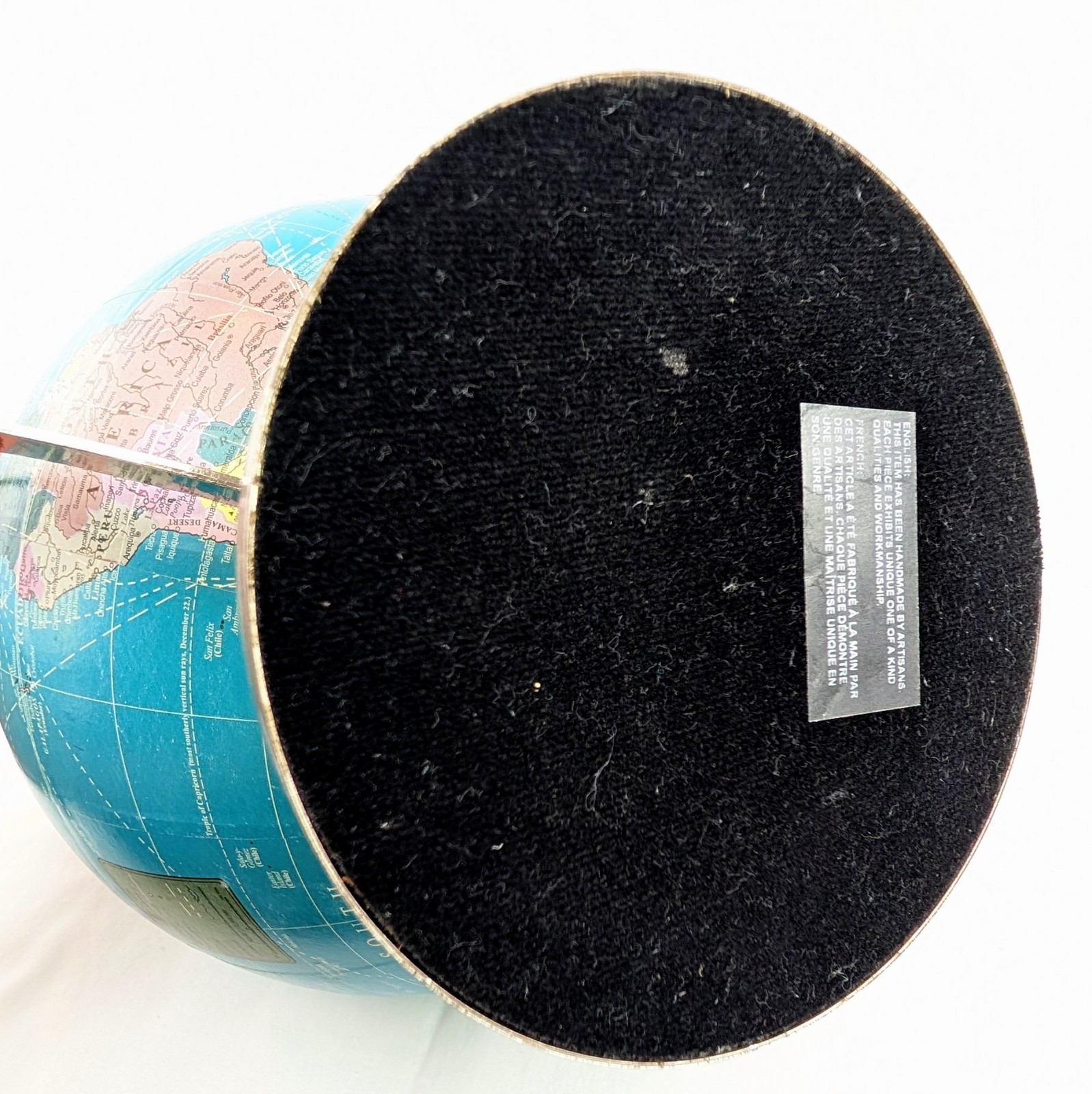 ​Artisan Handmade 10" Chrome World Globe - Modern Desktop Decor - Post-2011
