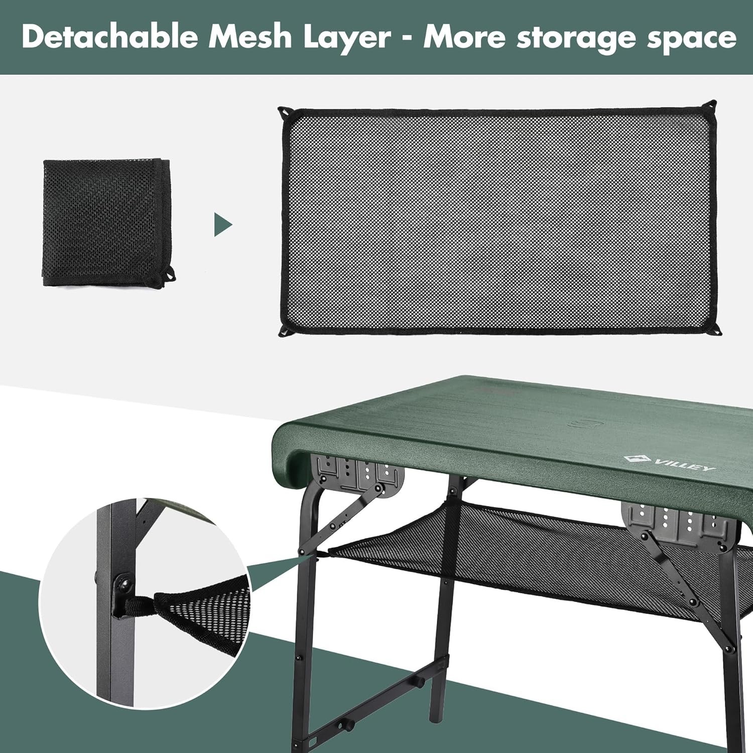 Portable Collapsible Stools Folding Camping Table Set Beach Table w/2PACK Stools