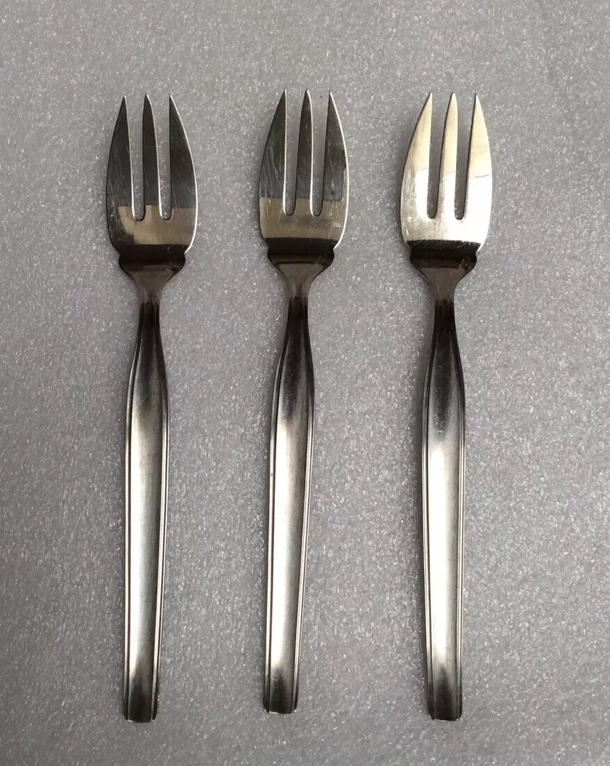 Inox 18 10 Stainless 3 Fish Forks Outline Handle 7"