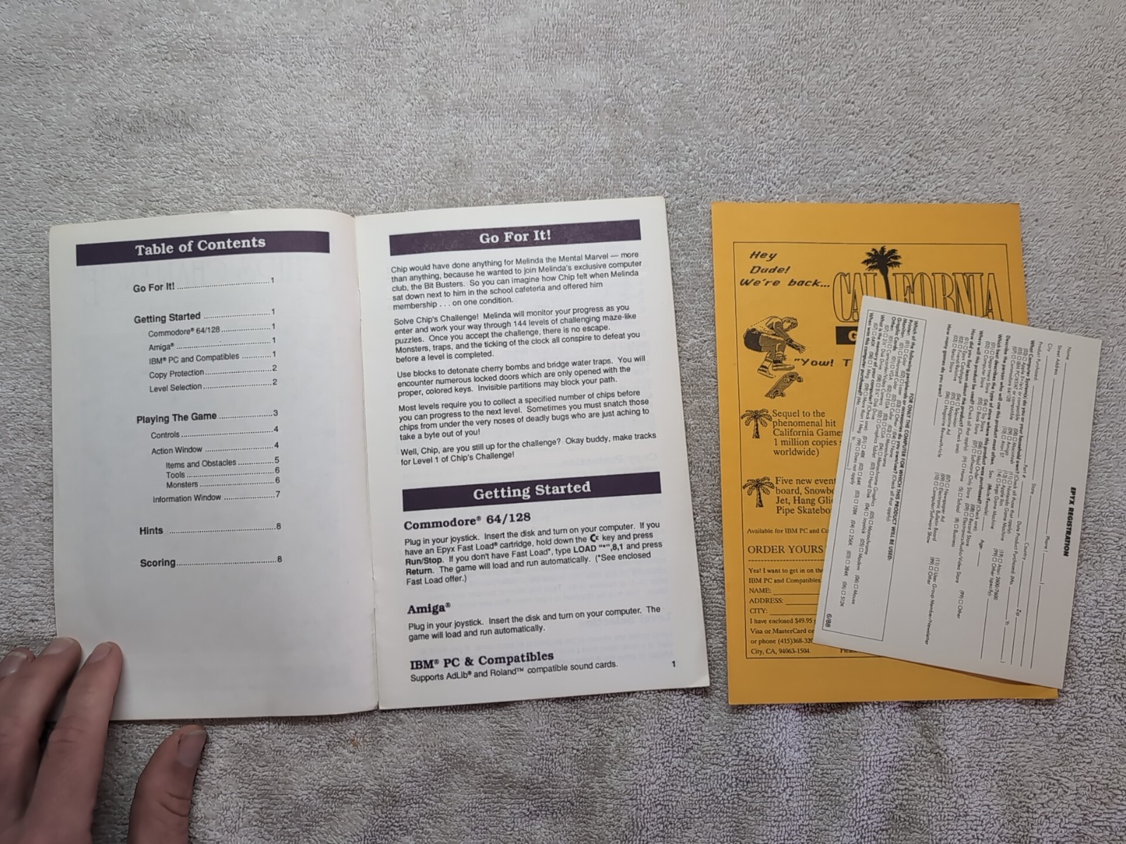 Chip's Challenge Manual 1991 Epyx