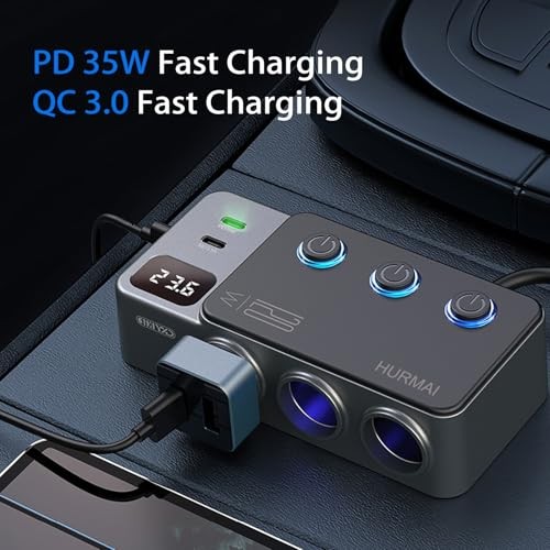 Cigarette Lighter Splitter Adapter, 120W 3 Socket 12V Car Heavy Duty Truck