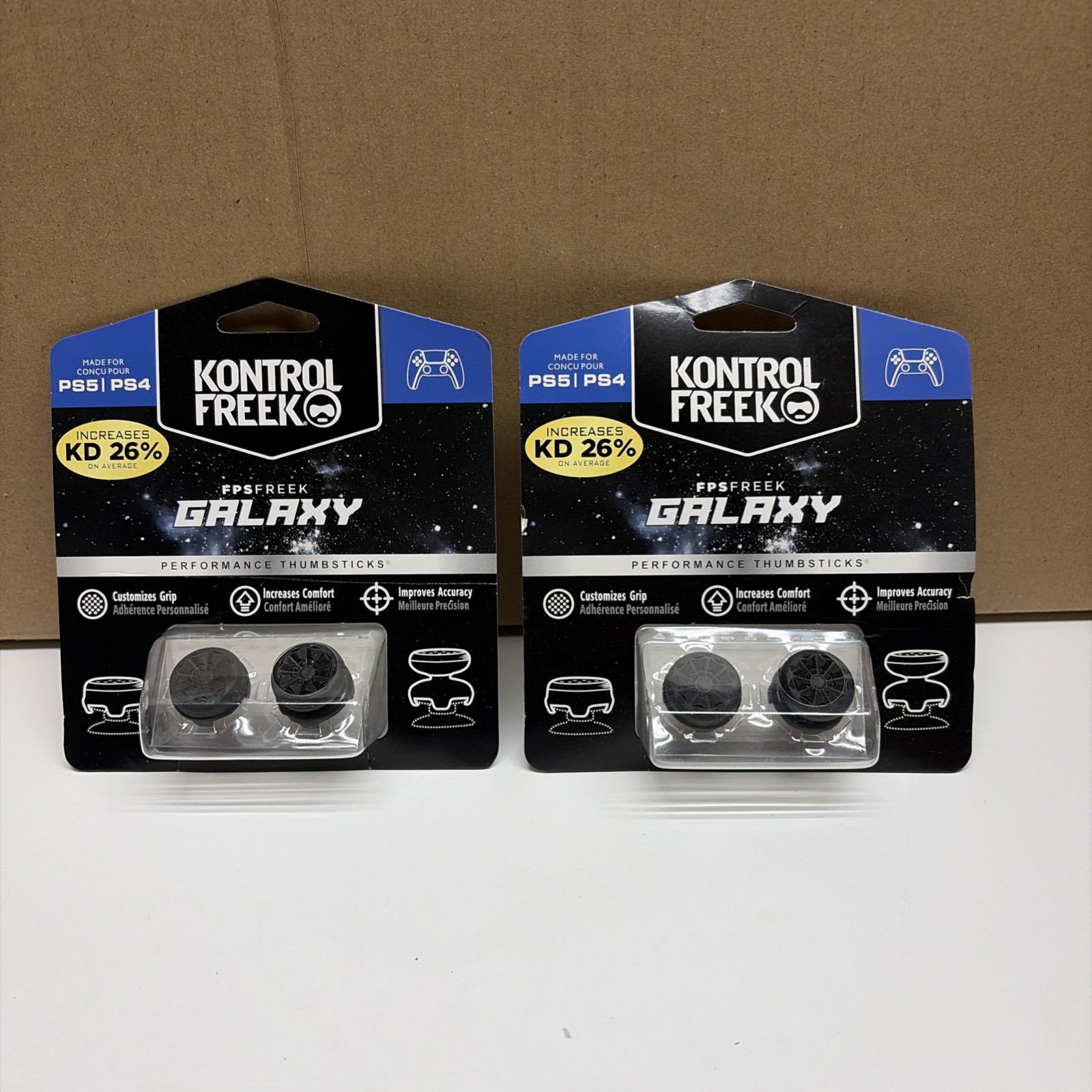 Black PS5|PS4 Kontrol Freek FPS Galaxy1 HighRise Perfomance Thumbsticks Lot Of 2
