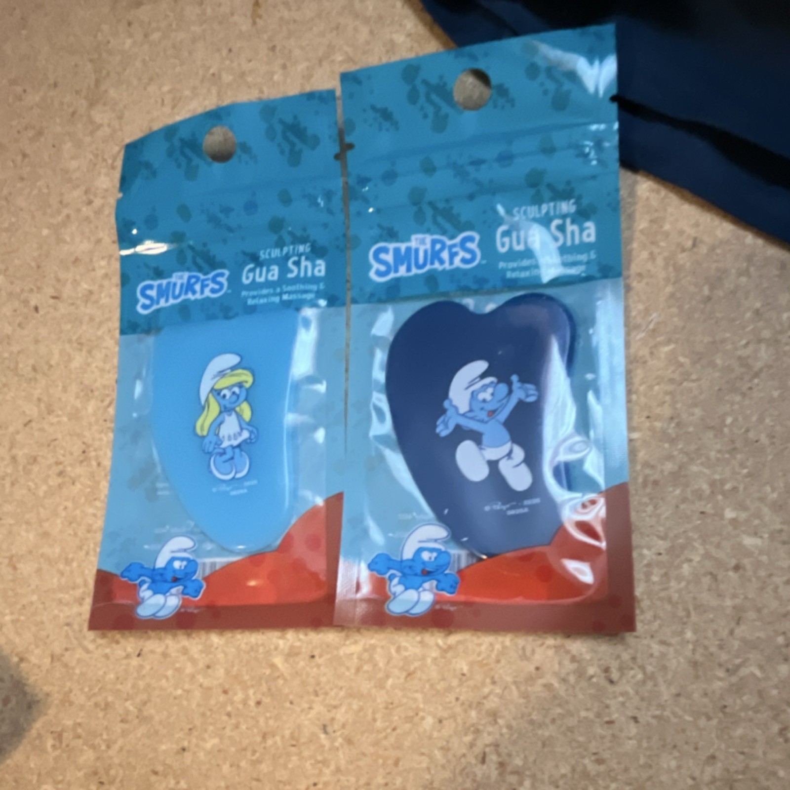 The Smurfs Sculpting Gua Sha Massage Tool Blue & Dark Blue Cooling Effect