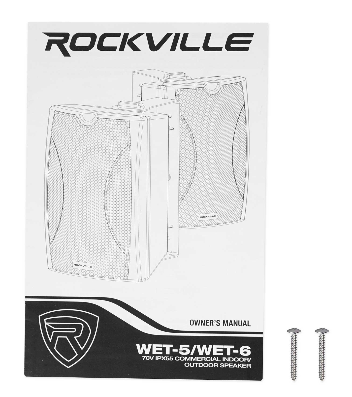 Rockville WET-5B 70V 5.25" IPX55 Commercial Indoor/Outdoor Wall Speaker - Black