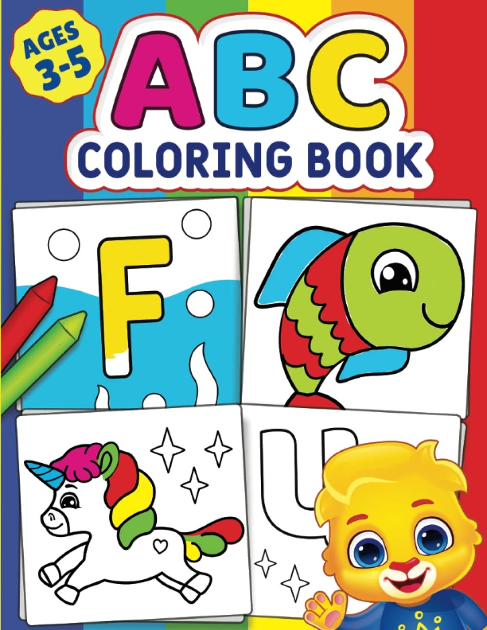 ABC Coloring Book: Color 100+ Animals, Birds, Vehicles, Fruits, Toys &...