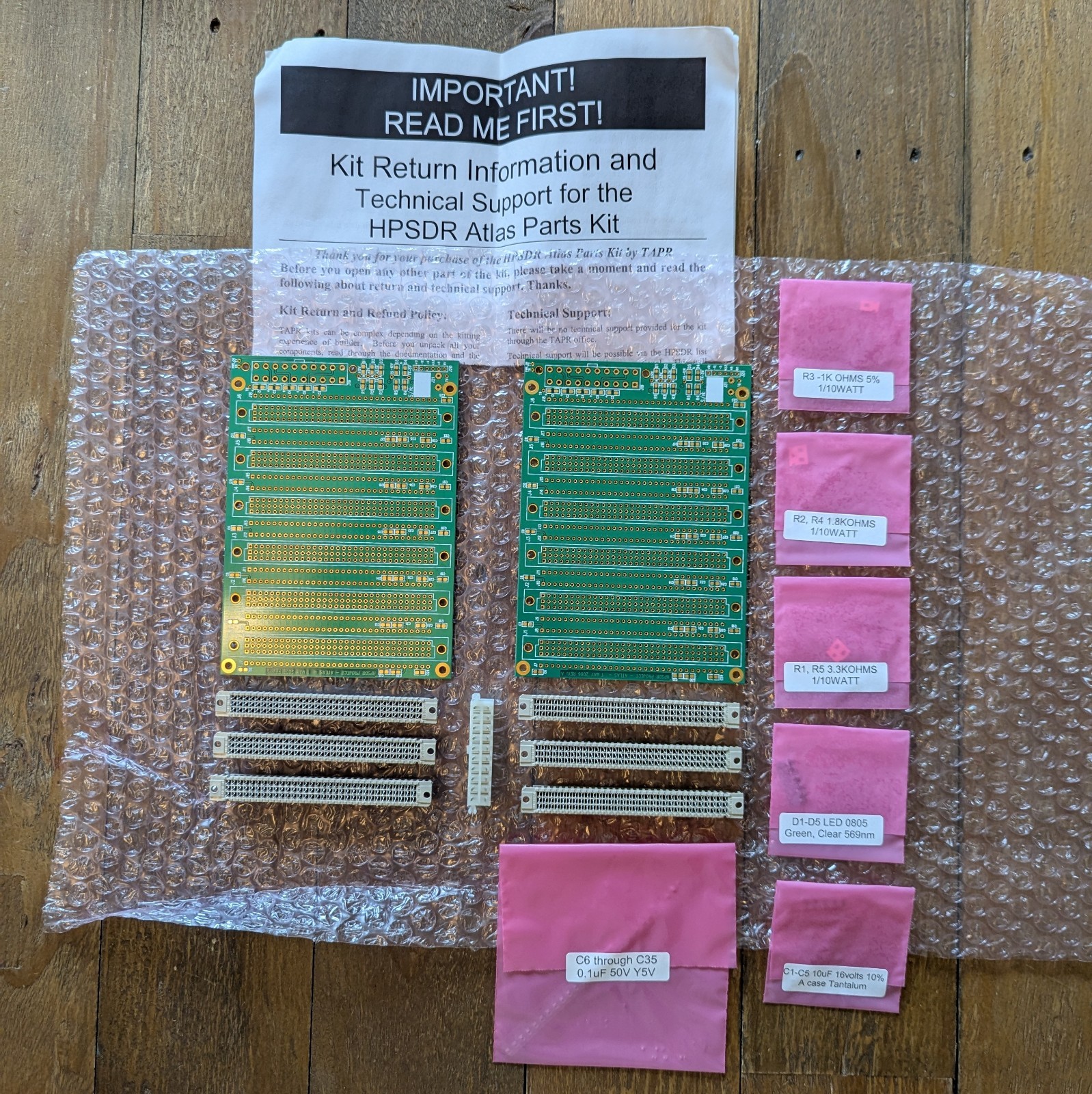 Tucson Amateur Packet Radio TAPR HPSDR  Atlas Parts Kit + Spare Board