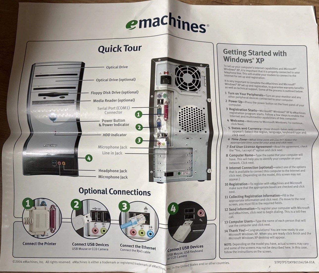 EMACHINES - T2885 PC RESTORE / BACKUP 3-DISC CD-ROM SET, SOFTWARE With Paperwork