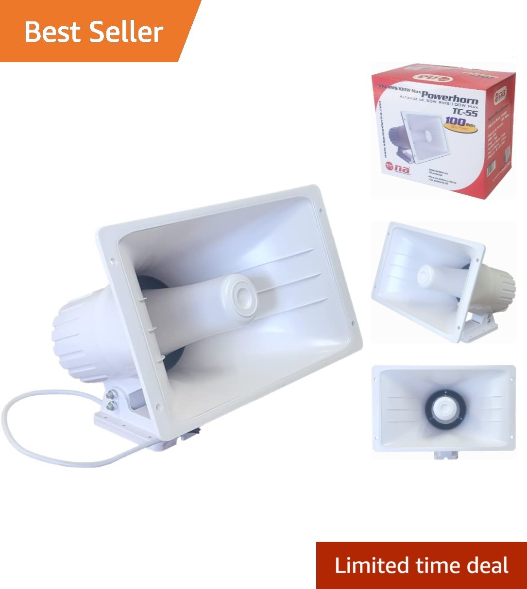 Power Horn White 8 Ohm 100W Outdoor TC-55