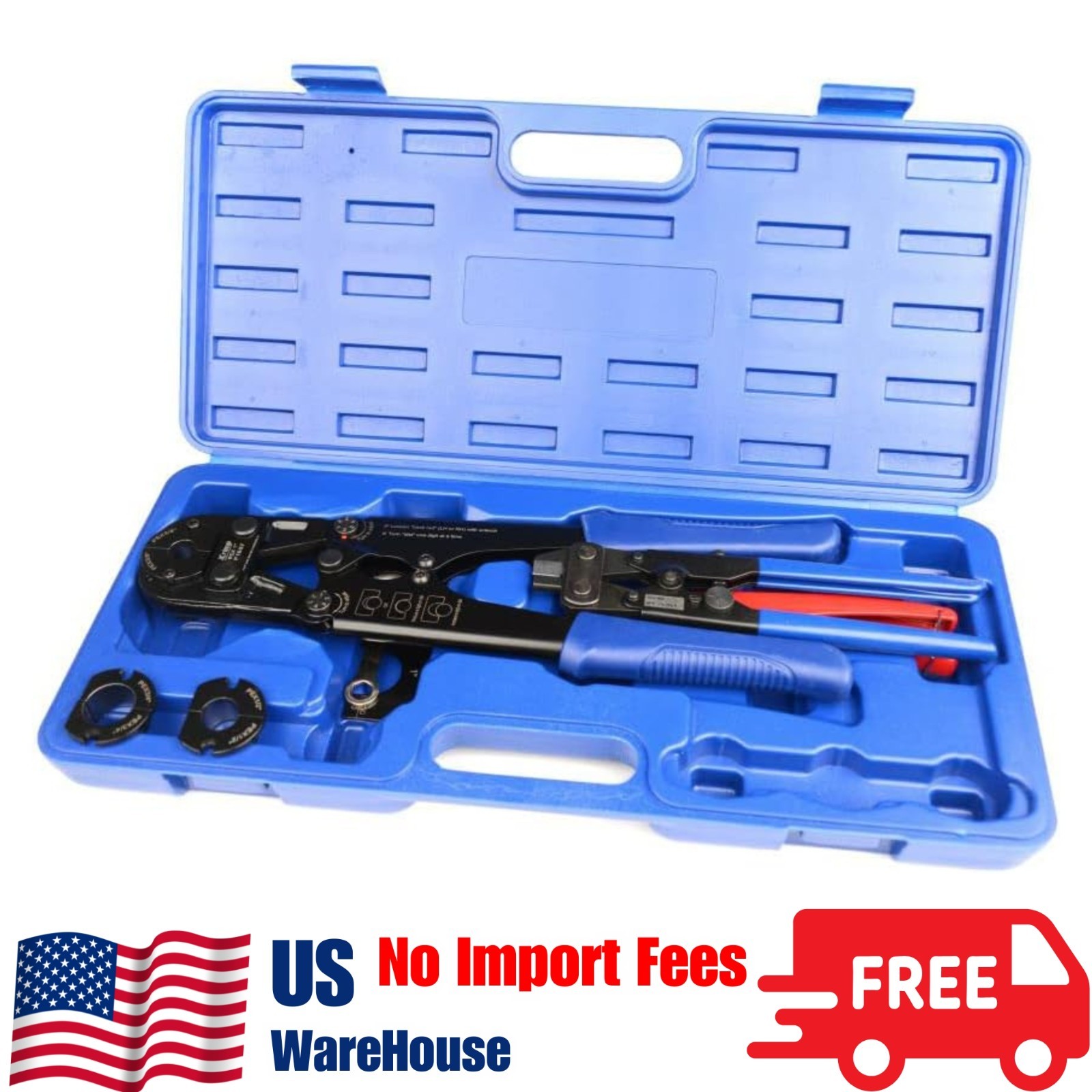Icrimp F1807 PEX Crimper Tool Kit with Quick Change Jaws & PEX Cutter