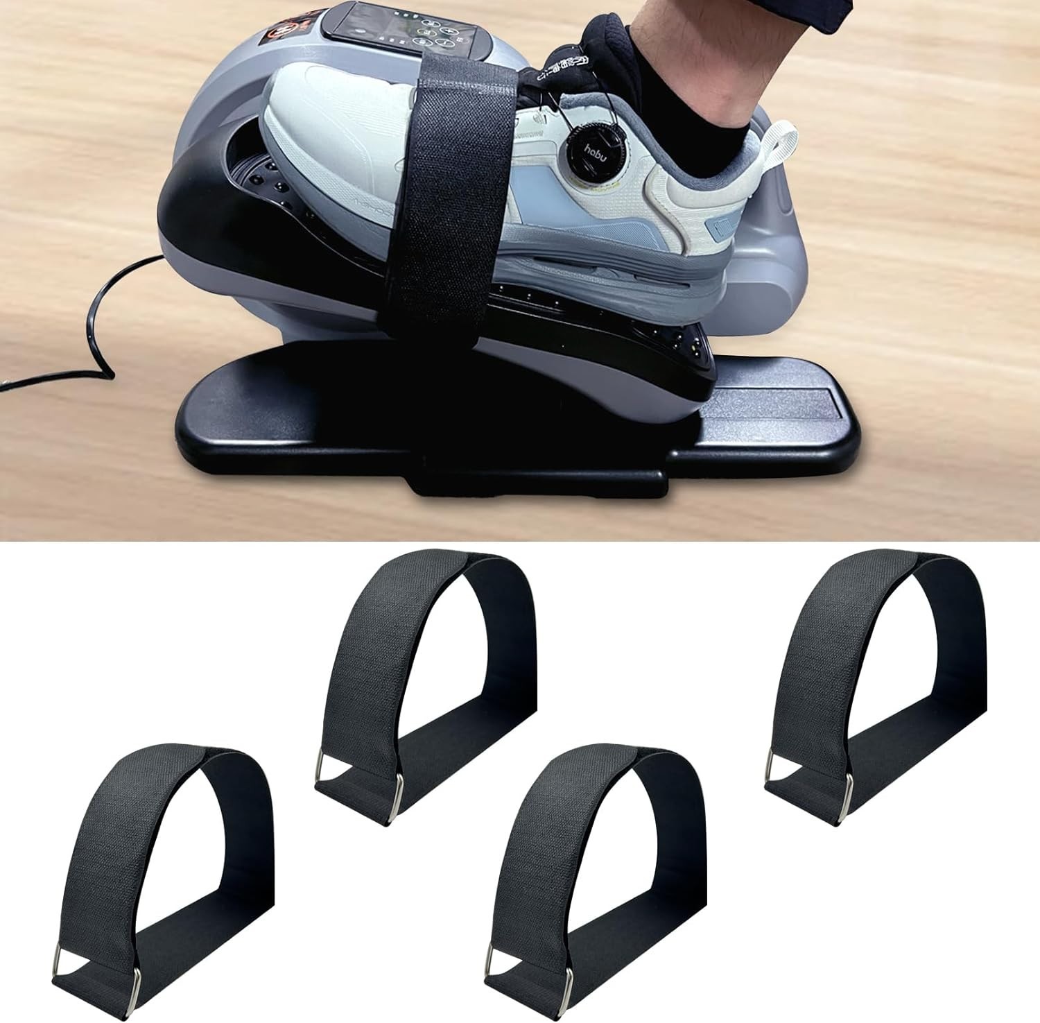 Secure & Adjustable 4 Pcs Pedal Straps for Under Desk Elliptical Exercisers