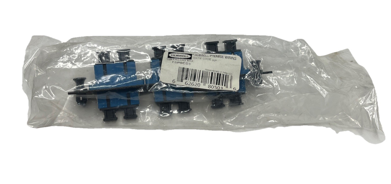 Hubbell FSPSCD3 Fiber Optic Panel Adapter Blue 6 fiber ports