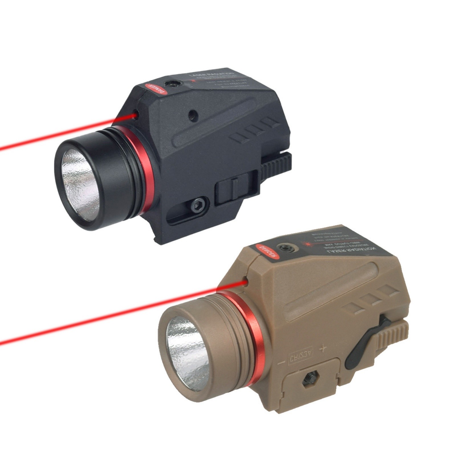 Tactical LED Weaponlight Red Laser For 20mm Rail 150 Lumens Adjustable Metal