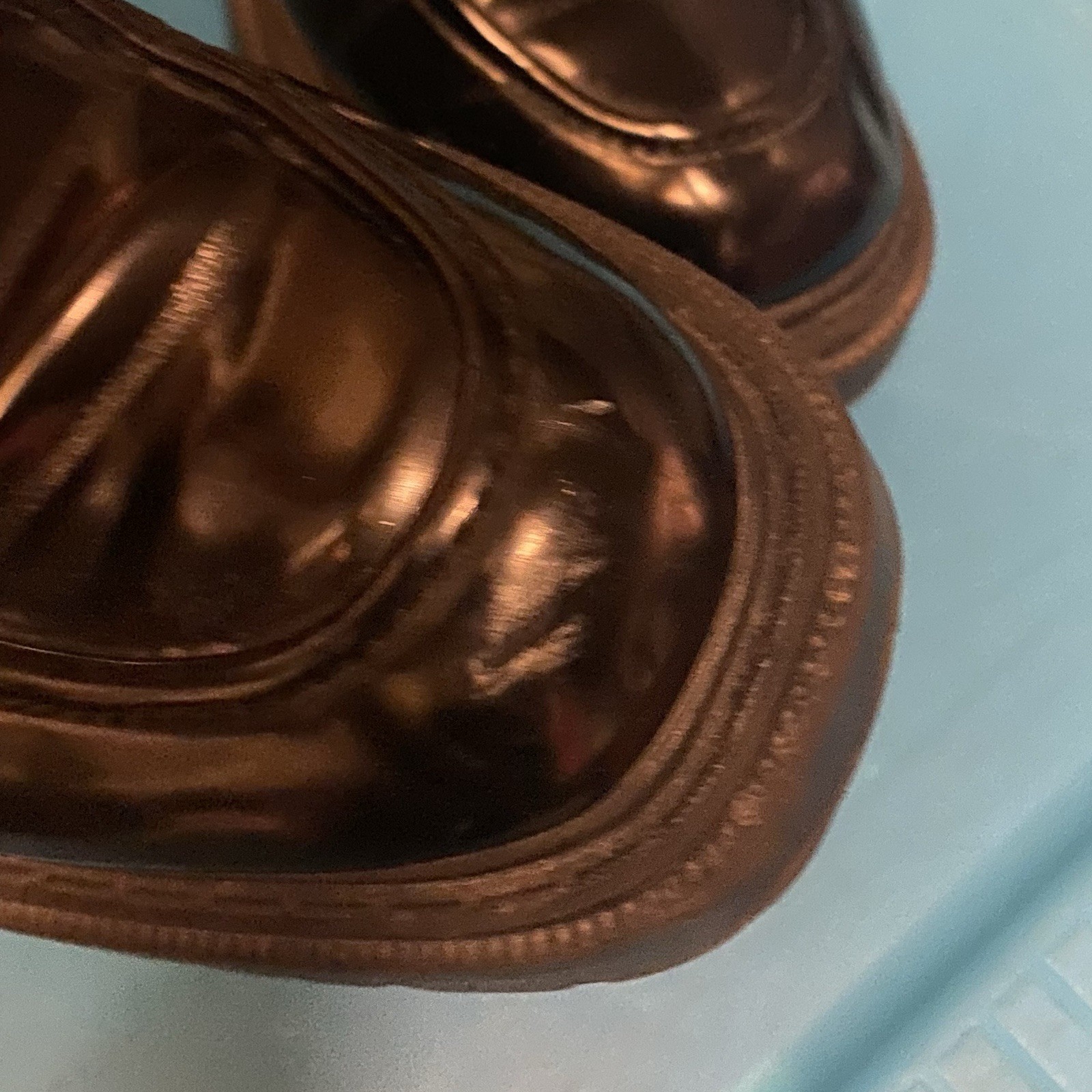 Aldo Womens Black Patent Leather Penny Loafers Shoes Size 35 US 4.5 To 5 Chunky